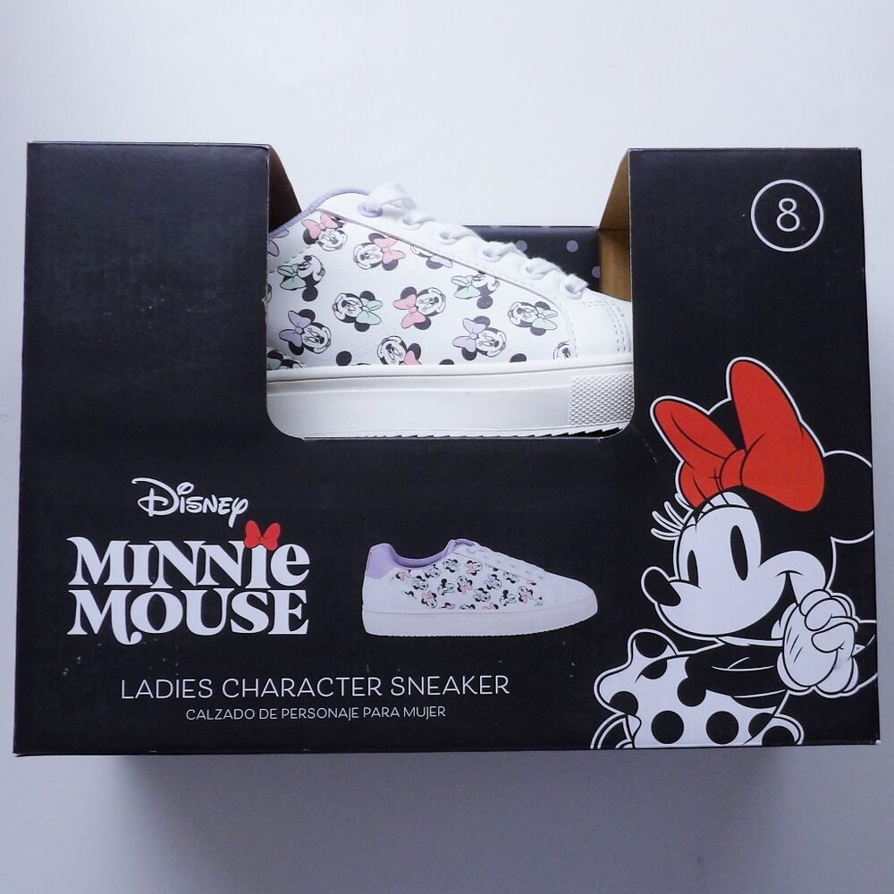 Disney MINNIE MOUSE Ladies Sneaker Size 8 New In Box  Purple Lining